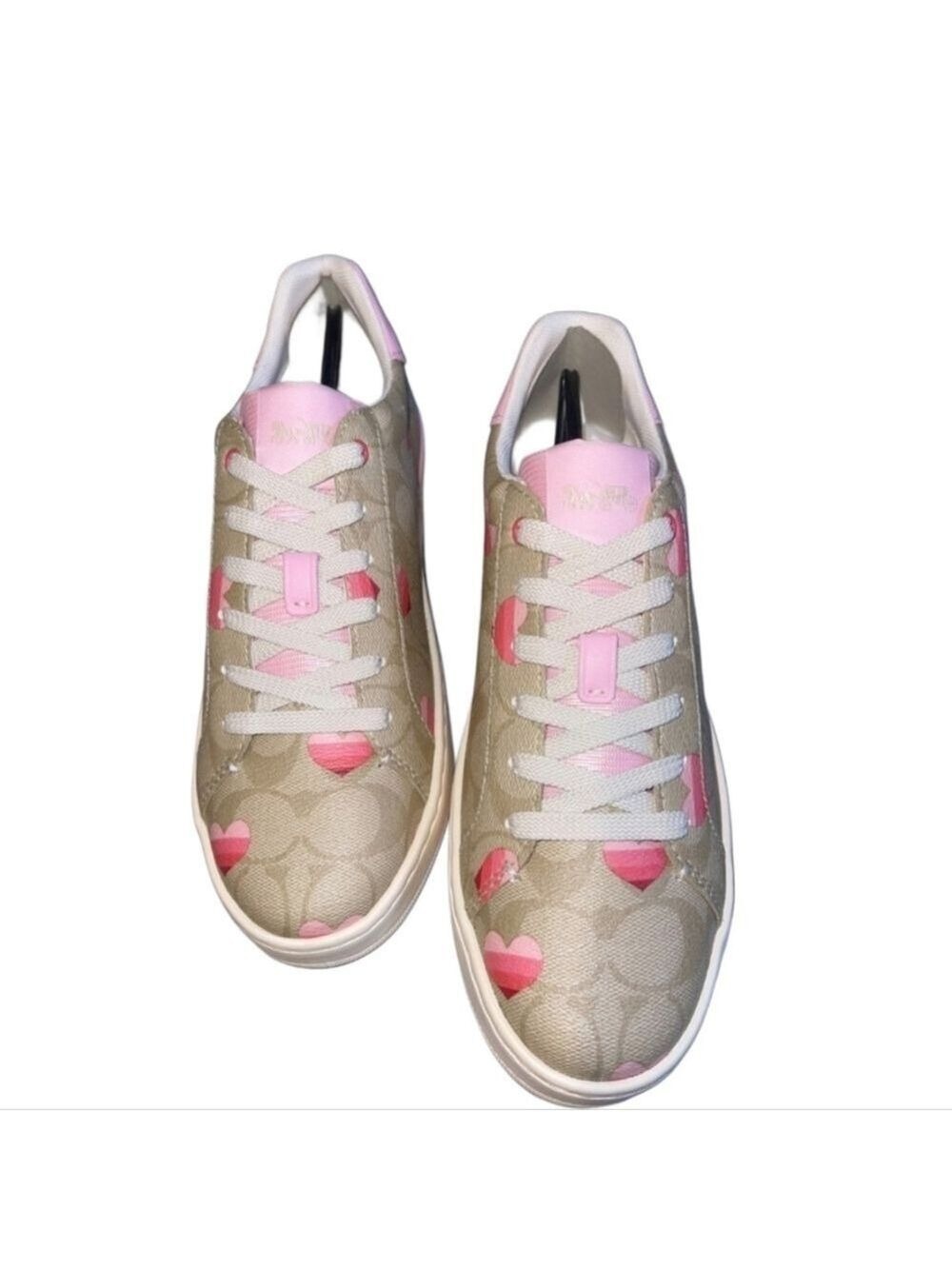 COACH SIGNATURE CANVAS HEARTS COLLECTION LOWTOP SNEAKERS SIZE 10 - Picture 3 of 10